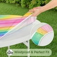 thumbnail image 5 of Colorful Watercolor Stripe Pattern Round Fitted Tablecloth with Elastic Edge,Dining Table Cover Waterproof,Outdoor Round Tablecloth for Camping,Dining,Indoor and Outdoor, 5 of 7