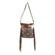 KB OHLAY KB259 Cross Body Upcycled Wool Upcycled Canvas Hair-On Genuine Leather women bag western handbag purse