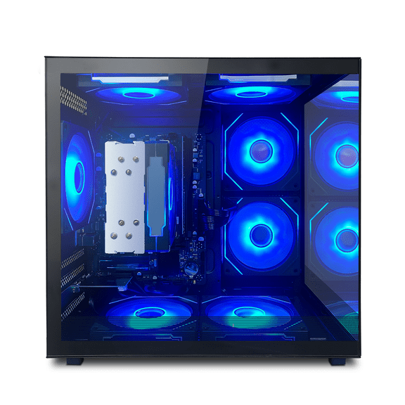 Suevery Desktop Gaming PC – AMD Ryzen 5 5600GT, 16GB DDR4 RAM, 512GB NVMe SSD, 650W, RGB Fans, Wi-Fi 6, Black