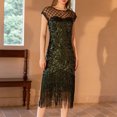 thumbnail image 1 of Vestido Midi de lentejuelas con borlas vestido de malla de verano para mujer de Color sólido traje de fiesta de baile FLhrweasw Nuevo, 1 of 7