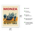 thumbnail image 2 of 1949 Monza Grand Prix - Vintage Car Racing Poster - Fine Art Matte Paper Print (Unframed) 20x26in, 2 of 4