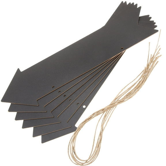 FOMIYES 6Pcs Hanging Wooden Arrow Signs Black Chalkboard Direction Signs for Home Decoration