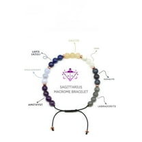 Sagittarius Zodiac Crystal Bracelet - Astrology Natural Multi Stone Bracelet, Gemstone Macrame Bracelet for Anxiety, Birthstone Jewelry 6mm 7inches