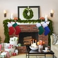 thumbnail image 6 of 12/24/36/60/120 Pack Felt Red Green Christmas Stockings, 15 Inches Personalized Christmas Stockings, White Cuff with Gold Trim DIY Christmas Stockings for Family Holiday Christmas Party Decorations, 6 of 7