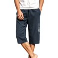 thumbnail image 6 of Xdegoge Mens Workout Capri Shorts Below Knee Length Elastic Waist Drawstring with Zipper Pockets Quick Dry Lightweight Athletic Running Gym Training Activewear, 6 of 7