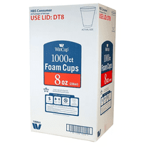 WinCup 8-Oz. Foam Cups, Styrofoam Cups Disposable 1000 ct. White