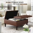 thumbnail image 5 of LUE BONA Large Storage Ottoman Lift Top Coffee Table, 36 inch Modern Faux Leather Ottoman, Brown, 5 of 5