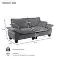 thumbnail image 2 of AENKYO 76" Modern Chenille Sailboat Loveseat, 2-Seater Cloud Sofa with Removable Pillow Arms, Gray, 2 of 8