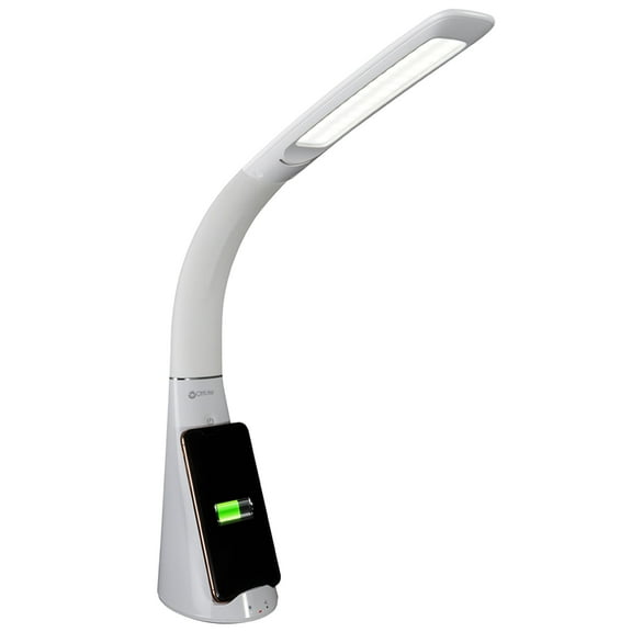 OttLite Purify LED Sanitizing Desk Lamp with Wireless Charging – Eliminates up to 99.9% of Bacteria, Touch Activated, Flexible Neck, Modern Light for Reading, Crafting & Office Desktop