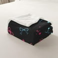 thumbnail image 5 of Cute Bowknot Fleece Blanket,Cartoon Princess Style Crown Bow-tie Dreamy Pink Bed Blanket for Adults Teens,Sweet Strawberry Tropical Fruits Room Decor,Super Soft Flannel Blanket,40"x50", 5 of 5