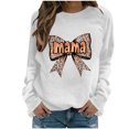 thumbnail image 1 of Xuyuer Women's Printed Long Sleeve Round Neck Casual Hoodless Sweatshirt, Comfortable Pullover Top for Mother's Day Gifts, Family Events and Relaxed Everyday Wear, 1 of 6