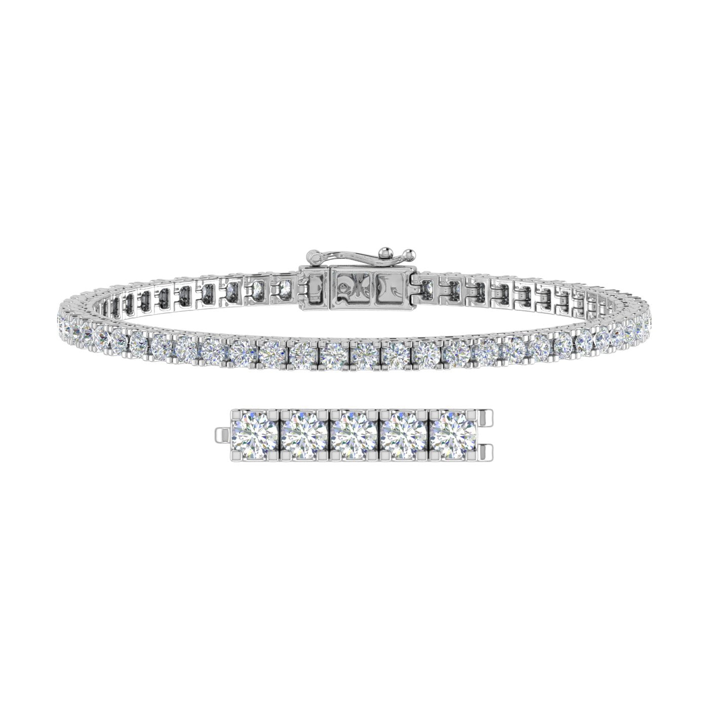 FINEROCK Channel Set Princess Cut Diamond Wedding Band - 10K White Gold, 0.15 Cttw, Size 9 - View #11