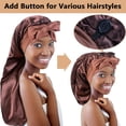 thumbnail image 4 of 2 count Long Satin Bonnets with Tie Band, Large Braid Bonnet Silky Hair Cap for  Women Sleeping, E, 4 of 7
