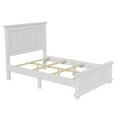 thumbnail image 5 of Vintage Full Size Platform Bed with Hight Headboard & Decorative Fretwork, Traditional Town and Country Style Pinewood Bed Frame with Support Slat and Footboard, White, 5 of 7