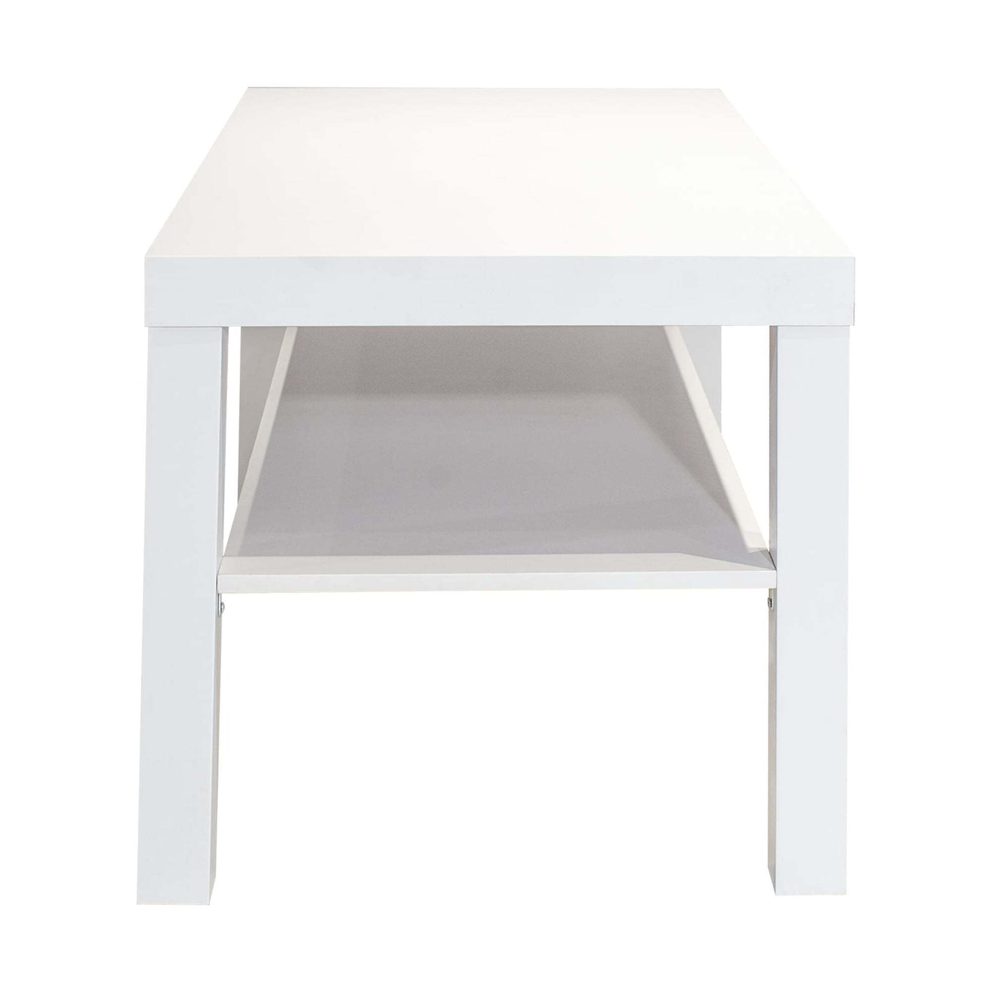 Aukfa Modern 2-Tier Coffee Table, Sofa Center Table for Living Room Home Office, White