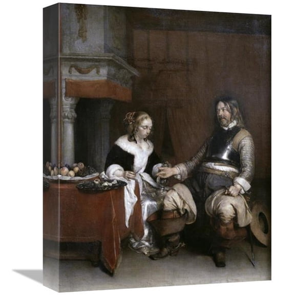 16 in. Gallant Soldier Art Print - Gerard Ter Borch