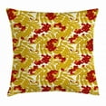 thumbnail image 1 of Rowan Throw Pillow Cushion Cover, Juicy Ripe Rowan Fruits with Golden Colored Leafage Tasty Foliage in Wilderness, Decorative Square Accent Pillow Case, 16 X 16 Inches, Gold Red White, by Ambesonne, 1 of 2