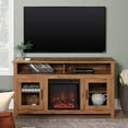 thumbnail image 1 of Walker Edison 58" Wasatch Highboy Transitional Fireplace Glass Wood TV Stand - Available in 5 Colours, 1 of 2