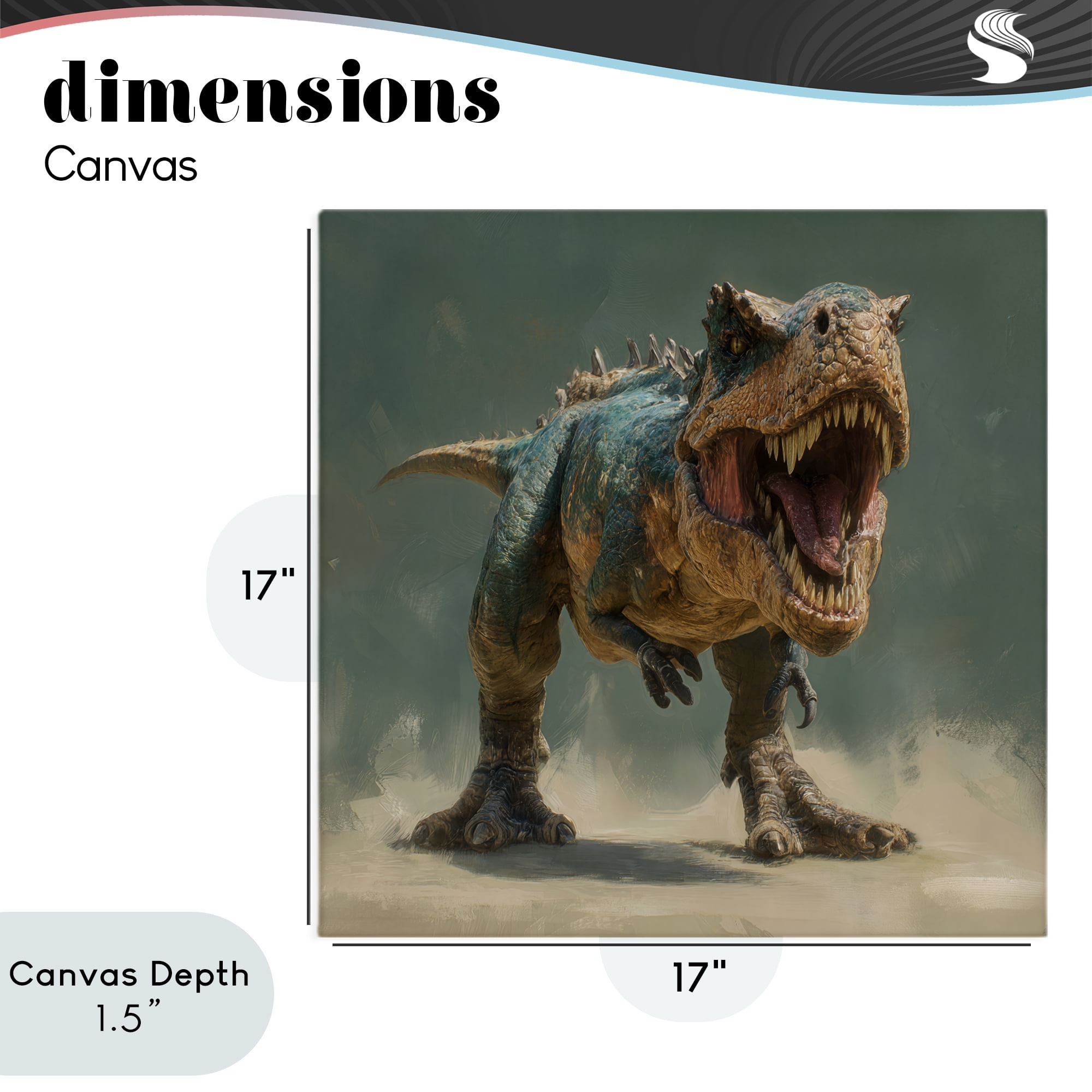 Stupell Industries Roaring T-Rex in Green Canvas Wall Art, design by Wumples