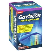 Gaviscon: Breakthrough Formula Strawberry Smoothie Chewable Tablets Antacid W/Calcium, 75 ct