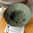 thumbnail image 3 of HOMEIORA Waterproof Bucket Rain Hat with Chin Strap Quick Dry Packable Boonie Sun Hat Safari Hat UV Protection - Army Green, 1 Pack, 3 of 6