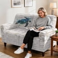 thumbnail image 4 of SCRAWLGOD Sea Turtle Wood Print Stretch Recliner Loveseat Cover with Pocket Washable Breathable Furniture Protector Non Slip Recliner Cover, 4 of 8