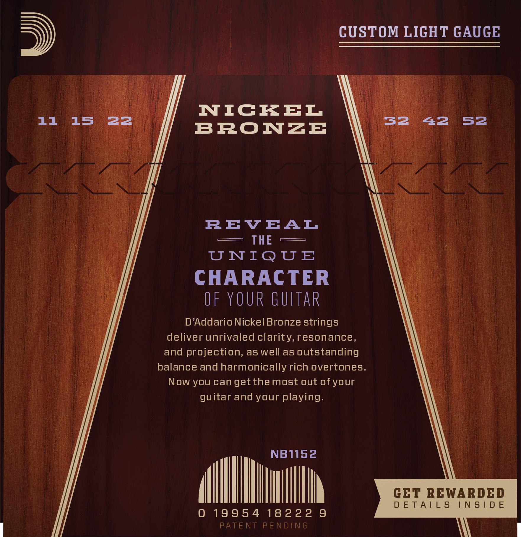 D'Addario Acoustic Guitar Strings 5 Packs Nickel Bronze  11-52