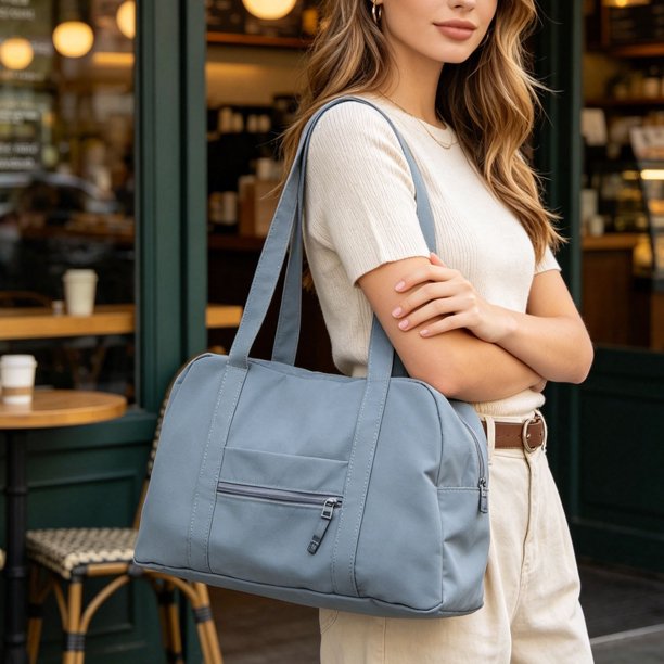 Bolso bandolera ligero de nailon para mujer – Bolso de hombro impermeable de gran capacidad para desplazamientos, uso casual y diario.