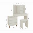 thumbnail image 6 of LED Lighted Makeup Vanity Table with Mirror - White Beauty Station with Storage Drawers, Matching Stool, and Organizing Compartments for Makeup Brushes and Cosmetics, 6 of 9