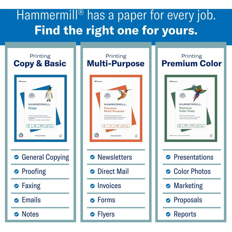 Hammermill Printer Paper, 20lb Copy Paper, 92 Bright, 8.5x11, 8 Ream, 4000 Sheets