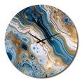 thumbnail image 2 of Designart "Marble Dreams Blue And White Vision" Abstract Oversized Wall Clock, 2 of 6