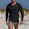 thumbnail image 2 of Chemise d'Exercice Décontractée pour Hommes, Couleur Unie, Manches Longues, Col Rond, Couche de Base, Évacuation de l'Humidité, 2 of 9