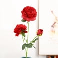 thumbnail image 2 of Ramo de flores de simulación de ranúnculos y rosas artificiales para decoración del hogar (rojo), 2 of 2
