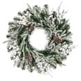 thumbnail image 1 of Vickerman G220824 24 in. Frosted Berry Mixed Pine 295 Tips Wreath, Green & White, 1 of 1