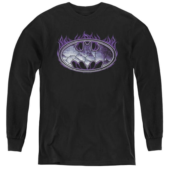 Batman - Cracked Shield - Youth Long Sleeve Shirt - Small
