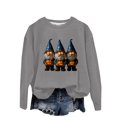 thumbnail image 4 of Towmus Halloween Sweatshirts for Women Pumpkin Shadow Sweater Cute Special Season Sweatshirt Funny Graphic Clothes, 4 of 6