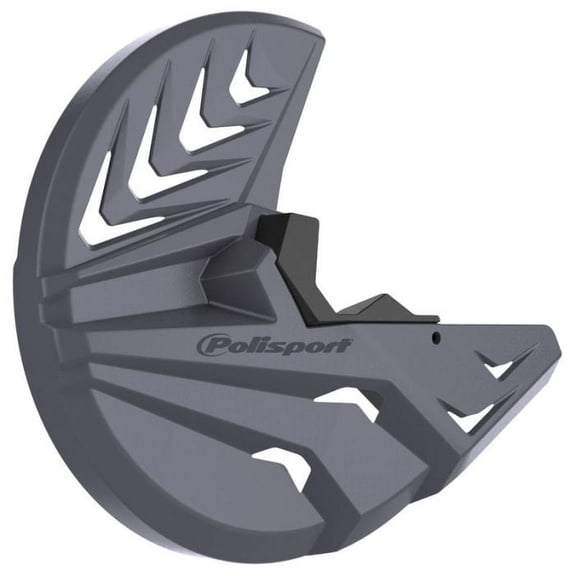 Polisport Disc & Bottom Fork Protector for Yamaha YZ125/250, YZ250/450F (2008-2024) - Durable Polypropylene Guard, Protects Fork & Brake Disc from Rocks, Debris, Easy Bolt-On Install, Grey