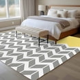 thumbnail image 5 of Area Rug 60×96in, Abstract Geometric White Arrow Lines Chevron Floor Carpet Living Room Rug, Yellow Non-Slip Welcome Mat Indoor Rugs for Bedroom Dining Room, 5 of 9