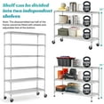 thumbnail image 6 of XF XINFENG Metal Shelves Metro Shelving NSF Wire Shelving Rack 6000Lbs Capacity Adjustable Storage Shelfs Unit 6 Tier with Wheels (48" W x 18" D x 72" H,Chrome), 6 of 9