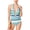 Jade, variant on Bar III Halter Maillot Geometric One Piece Bathing Suit, Jade, Large