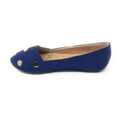 thumbnail image 4 of Victoria K Women's Round Gold Studs Denim Ballerina Flats, 4 of 5