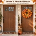 thumbnail image 5 of Fall Wreath for Front Door Thanksgiving Decorations Autumn Harvest Sunflower Wall Hanging for Farmhouse Indoor Outdoor Window Wall Porch Decor by MPOISVA, 5 of 8