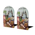 thumbnail image 1 of Siete Pequeños Monstruos Sujetalibros decorativos temáticos, tope para estantería con base antideslizante, uso dual para hogar y oficina - 2 piezas, 1 of 6