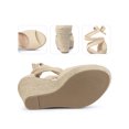 thumbnail image 2 of BLISSFUL STEP Sandales Compensées Espadrilles à Lacets pour Femmes Beige 8.5, 2 of 6
