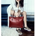 thumbnail image 2 of Classic Fashion Genuine Leather Tote Bag for Women Casual Big Capacity Shoulder Bag Handbag Purses with Zipper, 2 of 3