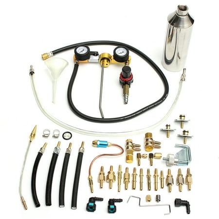 Fuel Injection Tester Kit 600ml Auto Automotive Non-Dismantle Fuel System Injector Cleaner & Tester rubberglove Tool Kit For Petrol EFI Throttle ()