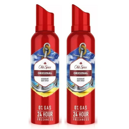Old Spice Original Men's Deodorant Body Spray, 4.73 oz Each, Pack of 2, Invisible Spray