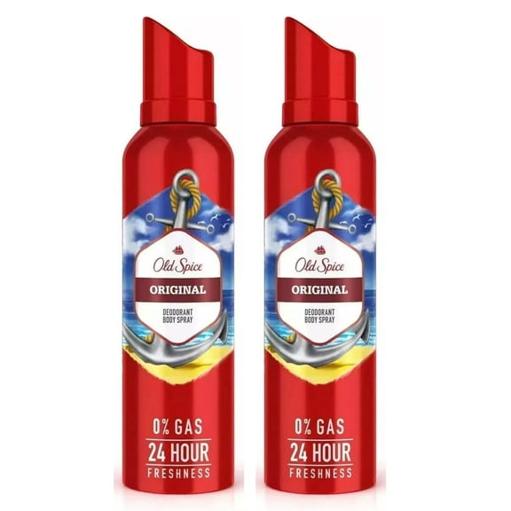 Old Spice Original Men's Deodorant Body Spray, 4.73 oz Each, Pack of 2, Invisible Spray