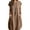 Khaki, variant on Women's Daily Casual Side Pocket Round Neck Short Sleeve Cotton Midi Dress