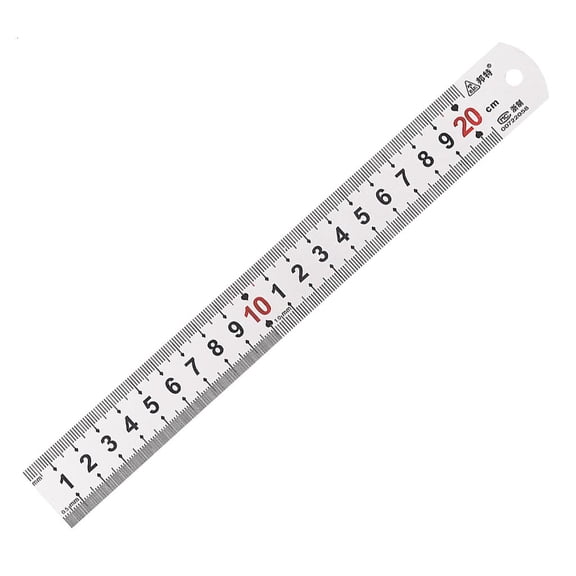 Ruler for w/ Metric & 20cm Stainless Steel Ruler Straight Metal Rulers for Measuring Tool